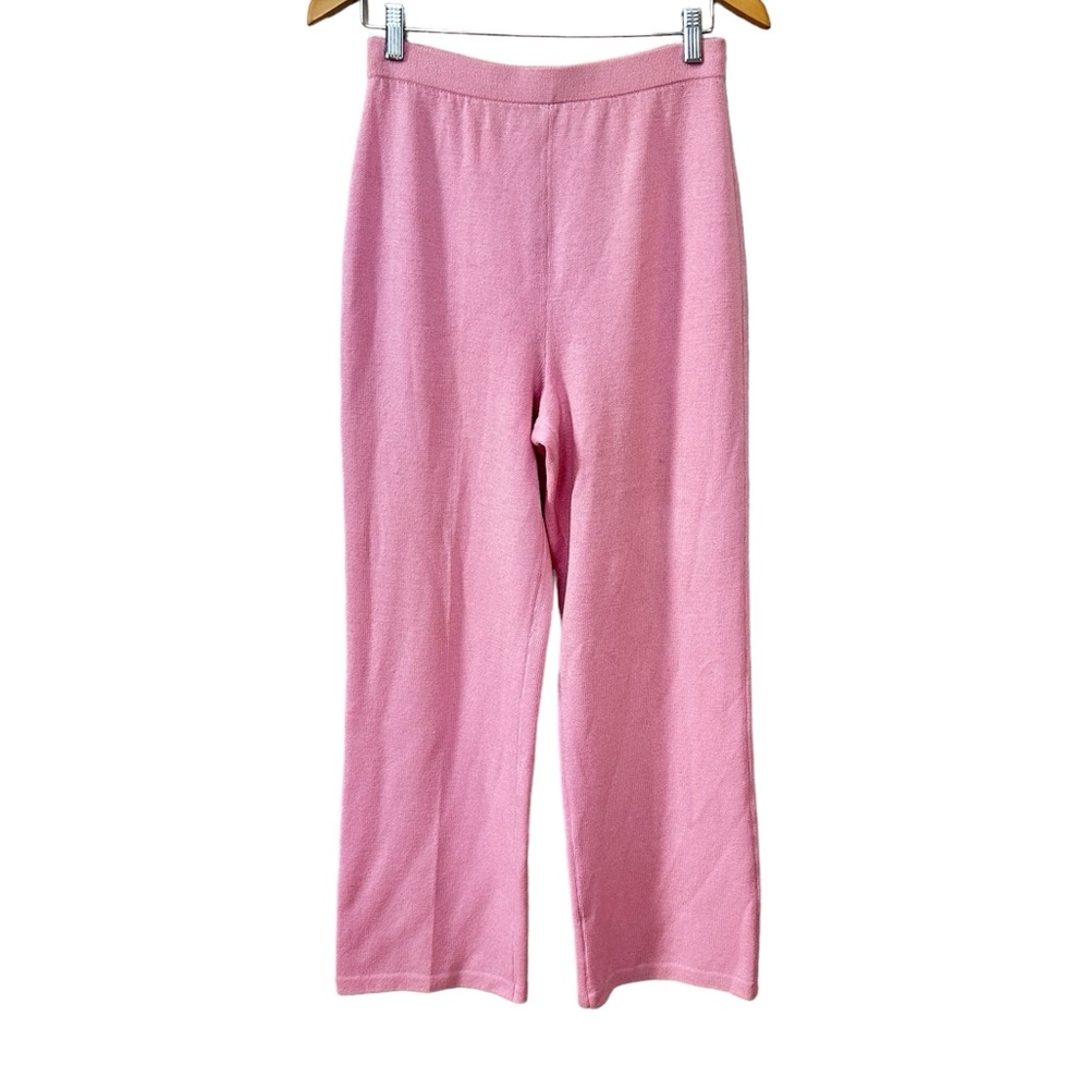 ST. JOHN Santana Knit Pink Wide Leg Pants Women’s Sz 8